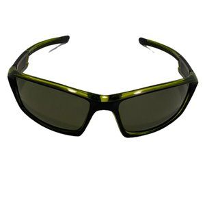 Mens Black & Green Sport Wrap Sunglasses